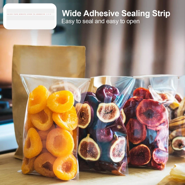 Alt view image 4 of 6 - 300 Pcs Cookie Bags with Seal, 5"x7" Clear Cellophane Bags | Resealable Closure, Food-Safe Material, Moisture Resistant, Party Favors, Bakery Display