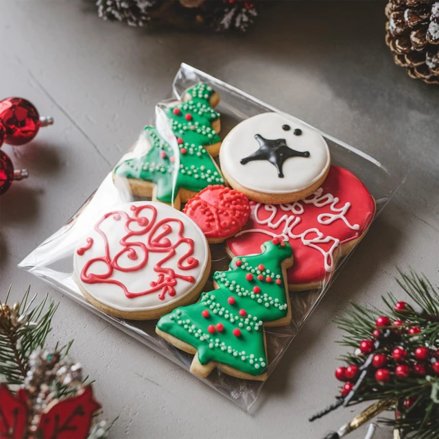 Alt view image 5 of 6 - 300 Pcs Cookie Bags with Seal, 5"x7" Clear Cellophane Bags | Resealable Closure, Food-Safe Material, Moisture Resistant, Party Favors, Bakery Display