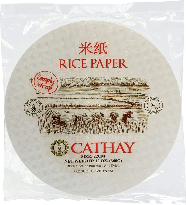 Main image of Fresh Spring Roll Rice Paper Wrappers 30 Sheets | Non-GMO, Gluten-Free, Low Carb, Natural Ingredients | Vietnamese Summer Veggie Wraps