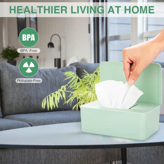 Alt view image 4 of 7 - Baby Wipes Dispenser, Wipe Holder for Baby & Adult,Keeps Wet Tissue Fresh, Non-Slip Wipes Case, Flushable Wipe Container with Sealing Design Lid