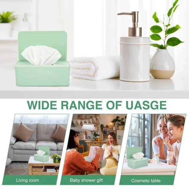 Alt view image 7 of 7 - Baby Wipes Dispenser, Wipe Holder for Baby & Adult,Keeps Wet Tissue Fresh, Non-Slip Wipes Case, Flushable Wipe Container with Sealing Design Lid