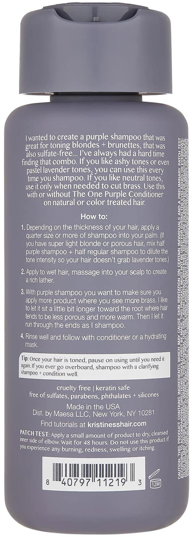 Alt view image 2 of 7 - Hair The One Purple Shampoo for Toning Blonde Hair - Neutralizes Brass + Yellow Tones, Shine Restoring - Sulfate, Silicone and Paraben Free, Color + Keratin Safe, 10 fl. oz.