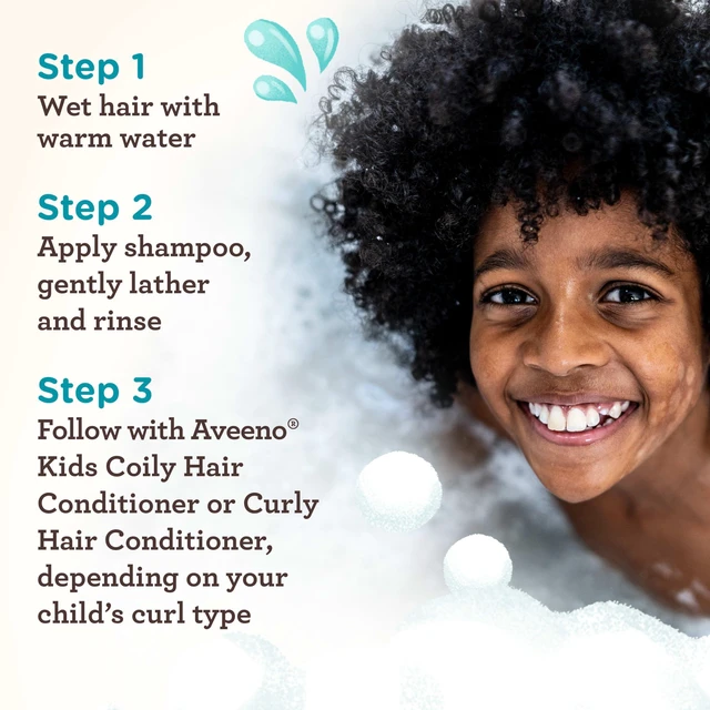 Alt view image 4 of 7 - Kids Curly & Coily Hair Shampoo, 12 fl. oz | Hydrating Shampoo for Type 3 & 4 Hair, For Sensitive Scalps, Oat Extract & Shea Butter, No Added Parabens