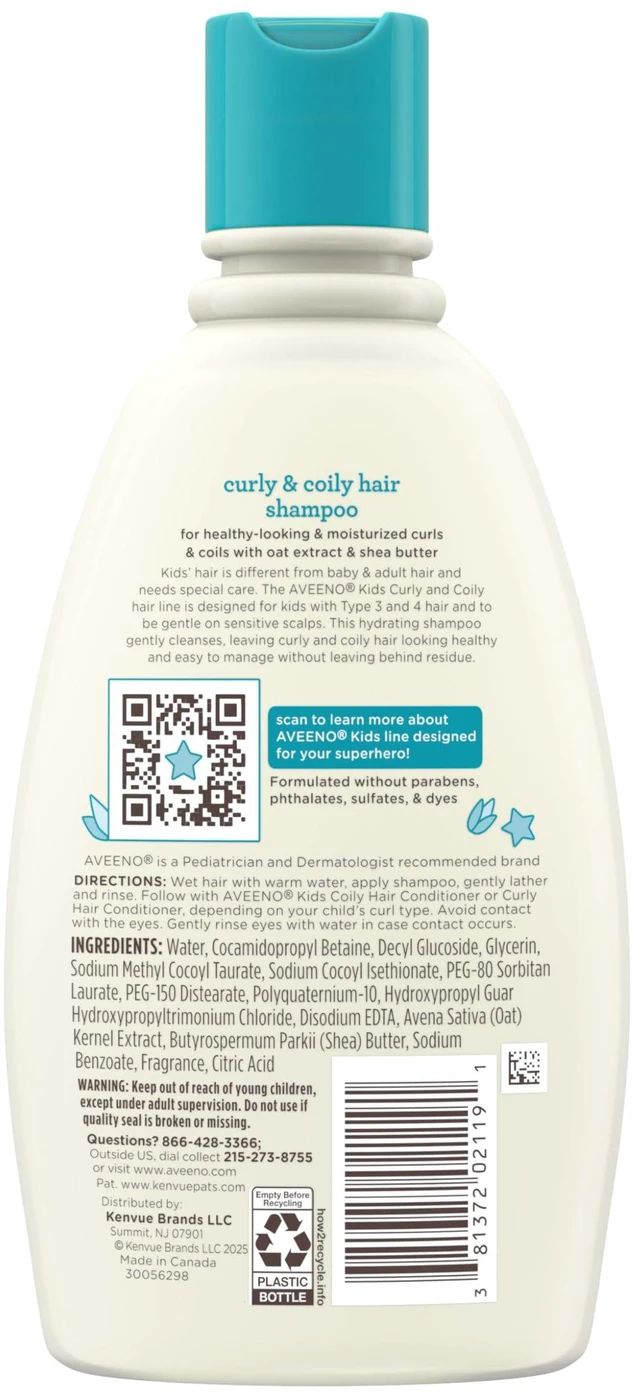 Alt view image 7 of 7 - Kids Curly & Coily Hair Shampoo, 12 fl. oz | Hydrating Shampoo for Type 3 & 4 Hair, For Sensitive Scalps, Oat Extract & Shea Butter, No Added Parabens