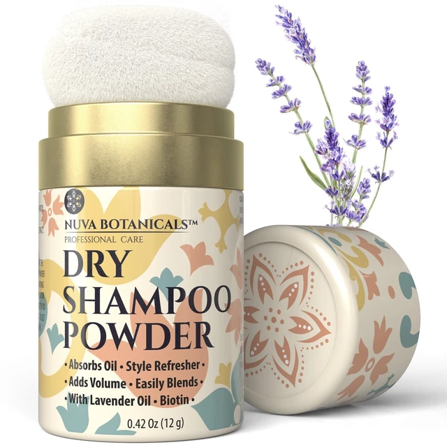 Main image of Non-Aerosol Dry Shampoo Powder - Lavender - 0.42 oz Travel | Non-Aerosol Volumizing Powder Infused with Biotin & Korean Ginseng - Absorbs Oil & Refreshes Hair - Travel-Friendly Size