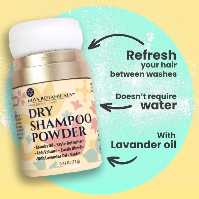 Alt view image 4 of 7 - Non-Aerosol Dry Shampoo Powder - Lavender - 0.42 oz Travel | Non-Aerosol Volumizing Powder Infused with Biotin & Korean Ginseng - Absorbs Oil & Refreshes Hair - Travel-Friendly Size