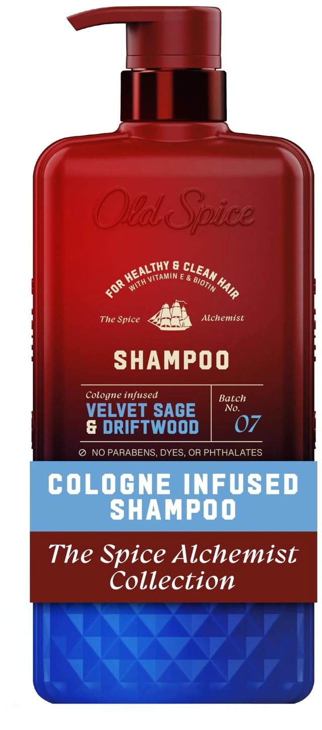 Main image of Mens Shampoo, The Spice Alchemist Collection, 24/7 Cologne-Infused Velvet Sage & Driftwood Scent, Free of Parabens & Phthalates, 20 fl oz
