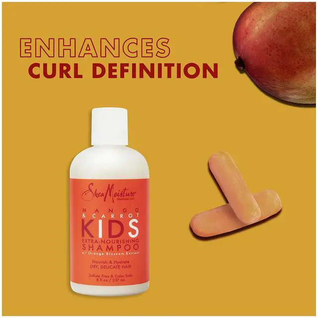 Alt view image 2 of 7 - Kids Shampoo Mango & Carrot Extra Nourishing 8oz | For all kids - gently cleanse, nourish, and detangle curly hair with Mango Butter, Carrot Oil, and Shea Butter.