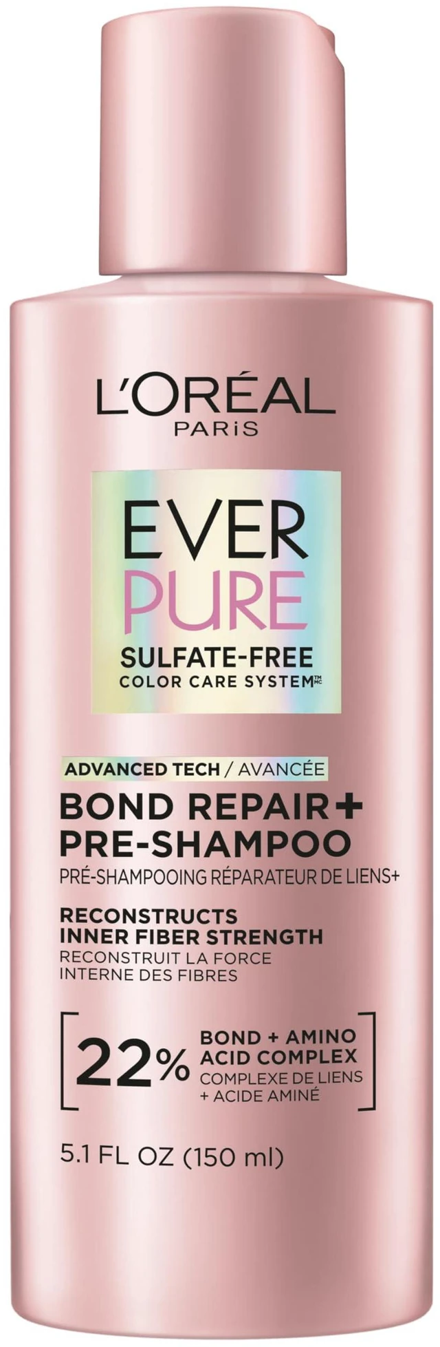 Main image of Sulfate Free Bond Repair+ Pre Shampoo Concentrate, Hair Treatment with Bond + Amino Acid Complex for Colored, Bleached or Damaged Hair, EverPure, 5.1 Fl Oz (Packaging May Vary)