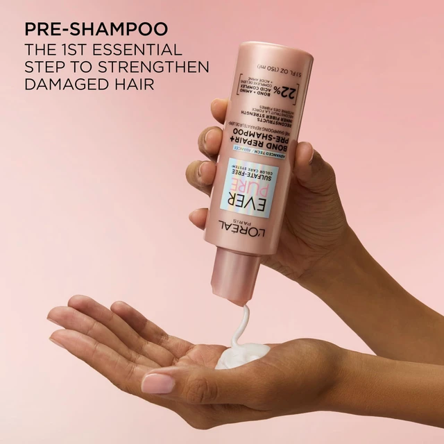 Alt view image 7 of 7 - Sulfate Free Bond Repair+ Pre Shampoo Concentrate, Hair Treatment with Bond + Amino Acid Complex for Colored, Bleached or Damaged Hair, EverPure, 5.1 Fl Oz (Packaging May Vary)