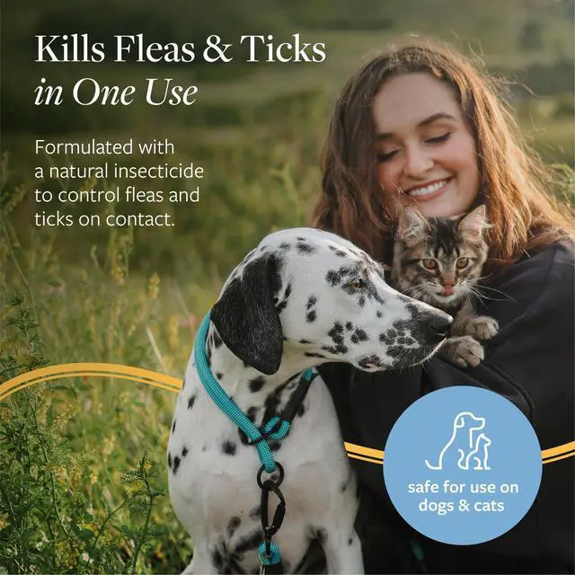 Alt view image 2 of 7 - Flea and Tick Shampoo for Dogs and Cats, 16 oz | Pyrethrum formula kills on contact while cleansing and exfoliating the coat