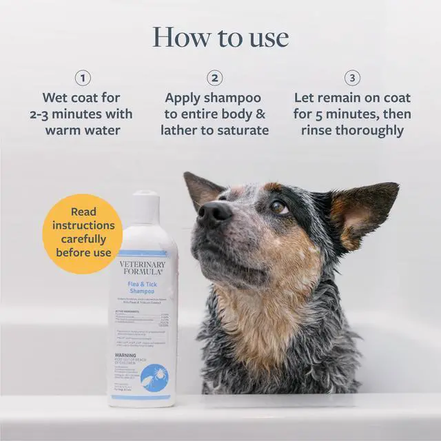 Alt view image 5 of 7 - Flea and Tick Shampoo for Dogs and Cats, 16 oz | Pyrethrum formula kills on contact while cleansing and exfoliating the coat