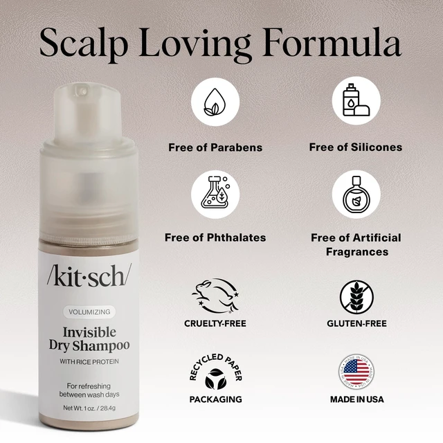 Alt view image 7 of 7 - Volumizing Rice Protein Dry Shampoo Powder Pump - Invisible 1oz | Absorbs Oil, Non-Greasy, Light-to-Medium Hair Colors Travel Size Dry Hair Shampoo for Women & Men, No White Cast