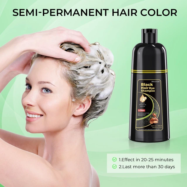 Alt view image 7 of 7 - Black Hair Dye Shampoo for Woman & Man, Hair Color Shampoo 3 in 1 | Gray Hair Coverage, Mild Formula, Lasts Long (13.5 oz)