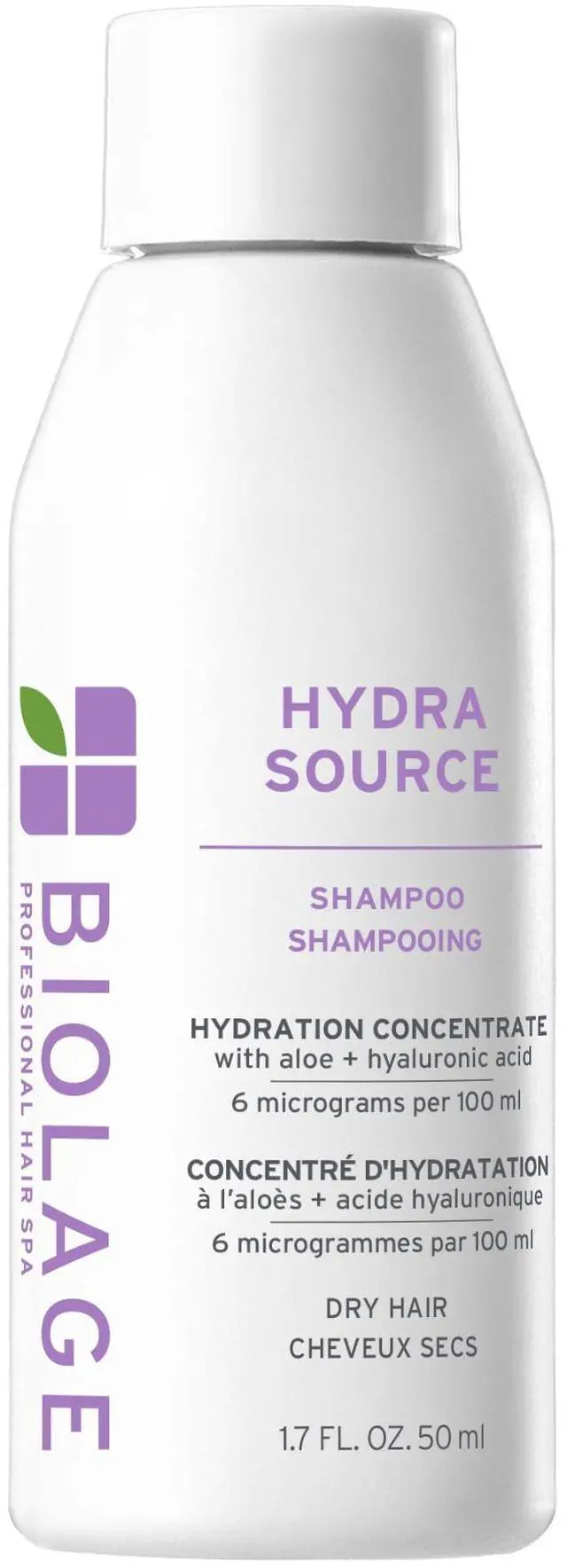 Main image of Hydra Source Shampoo For Dry Hair, 1.7 fl oz | Aloe vera, hyaluronic acid, vegan, paraben-free, softens, moisturizes, adds shine