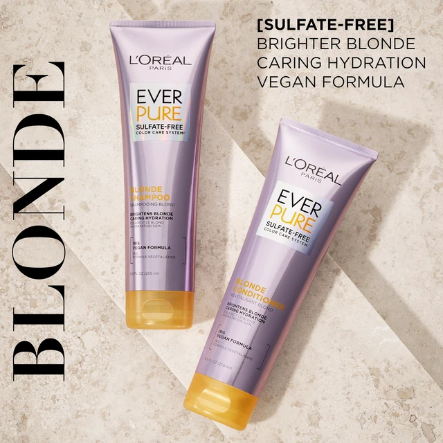 Alt view image 2 of 7 - Blonde Sulfate Free Shampoo for Color-Treated Hair, Neutralizes Brass + Balances, EverPure, 8.5 Fl Oz (Packaging May Vary)