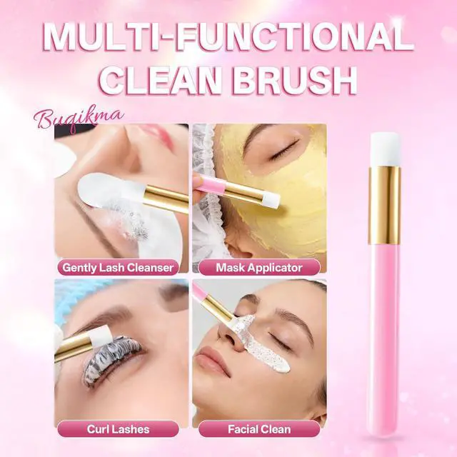 Alt view image 5 of 7 - Lash Shampoo Eyelash Shampoo for Lash Extensions, 2.02 Fl Oz/60mL | Lash Shampoo Kit with Lash Wash Brush, Gentle Eyelash Cleaning Kit Extension Cleanser for Salon Pro & Home Daily Eyelash Care