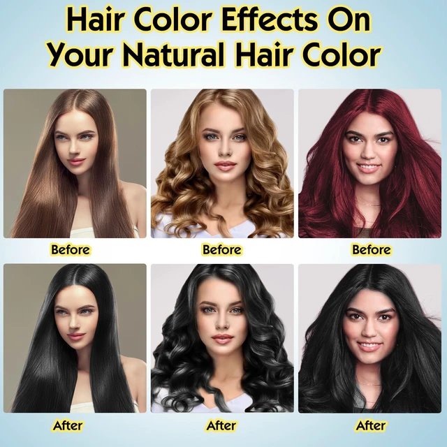 Alt view image 2 of 7 - Black Hair Dye Shampoo 3 in 1, Herbal Shampoo Hair Dye for Women Men, Grey Coverage
