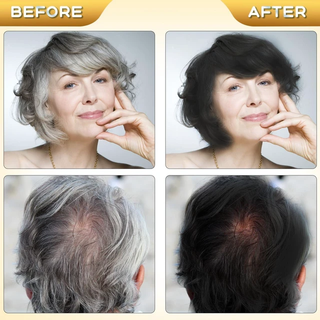 Alt view image 7 of 7 - Black Hair Dye Shampoo 3 in 1, Herbal Shampoo Hair Dye for Women Men, Grey Coverage