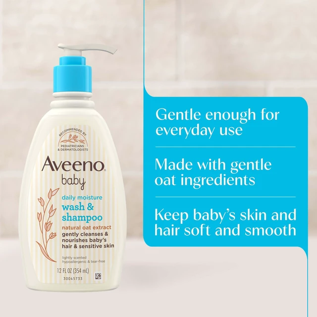 Alt view image 4 of 7 - Daily Moisture Wash & Shampoo, Tear-Free, 12 fl. oz | 2-in-1 Baby Wash and Hair Shampoo with Oat Extract, For Sensitive Skin and Hair, No Added Parabens