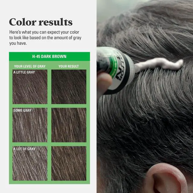 Alt view image 6 of 6 - Shampoo-In Color (Formerly Original Formula), Mens Hair Color with Keratin and Vitamin E for Stronger Hair - Dark Brown, H-45, Pack of 1 (Packaging May Vary)