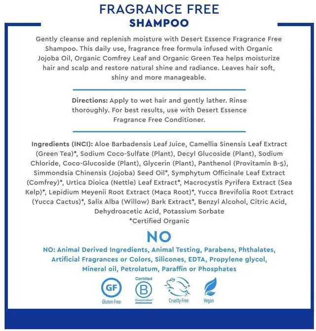 Alt view image 3 of 7 - Fragrance Free Shampoo with Jojoba and Green Tea, 8 fl oz | Gently cleanses and replenishes moisture for soft, shiny and more manageable hair