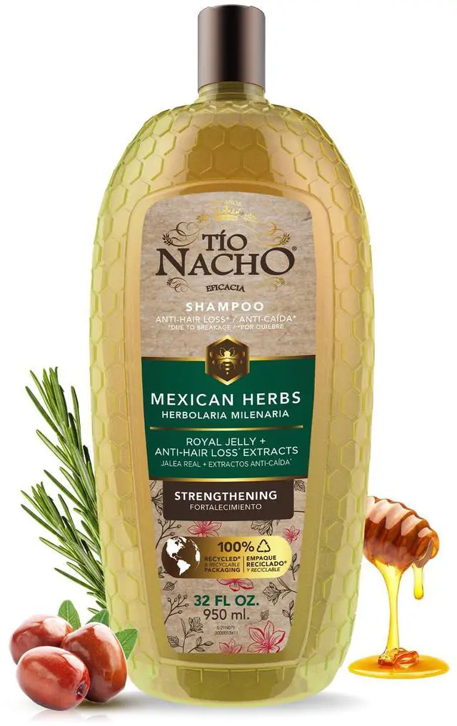 Main image of Mexican Herbs Anti-Hair Loss* Shampoo, 32 fl oz | Strengthening Herbal Shampoo for Men and Women, Nourishing Formula, Healthier Hair, with Royal Jelly and Rosemary Extract