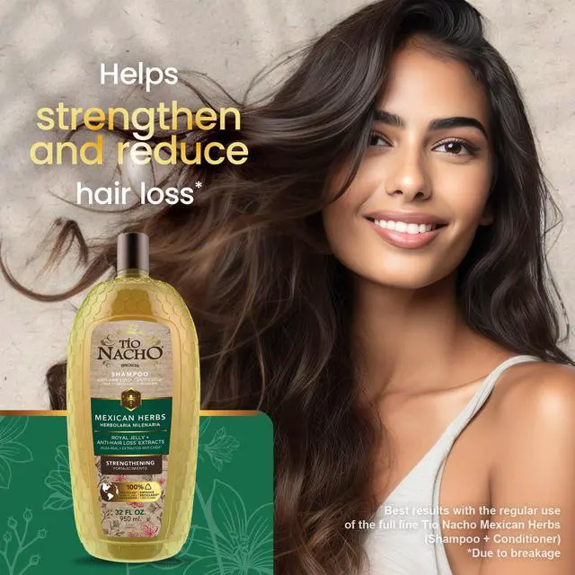 Alt view image 3 of 7 - Mexican Herbs Anti-Hair Loss* Shampoo, 32 fl oz | Strengthening Herbal Shampoo for Men and Women, Nourishing Formula, Healthier Hair, with Royal Jelly and Rosemary Extract