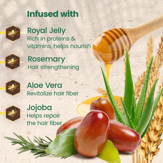 Alt view image 5 of 7 - Mexican Herbs Anti-Hair Loss* Shampoo, 32 fl oz | Strengthening Herbal Shampoo for Men and Women, Nourishing Formula, Healthier Hair, with Royal Jelly and Rosemary Extract