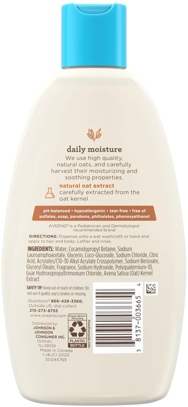 Alt view image 6 of 6 - Daily Moisture Body Wash & Shampoo, Lightly Scented, 8 fl oz | 2-in-1 Baby Bath Wash & Hair Shampoo, Tear-Free, No Added Parabens, Suitable for Sensitive Skin