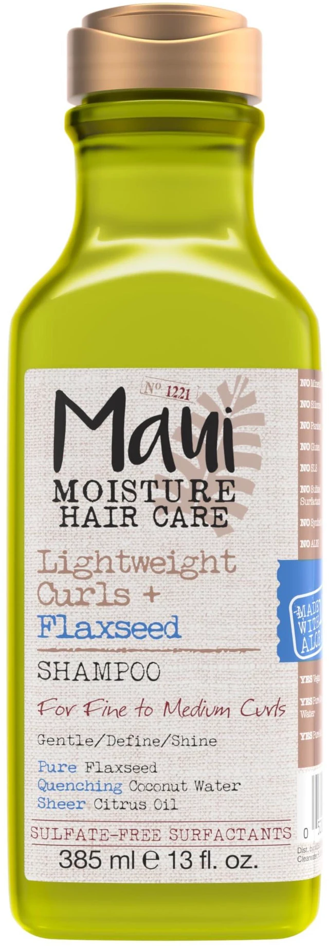 Main image of Lightweight Curls + Flaxseed Shampoo, Paraben Free, Silicone Free, 13 Fl Oz,Green