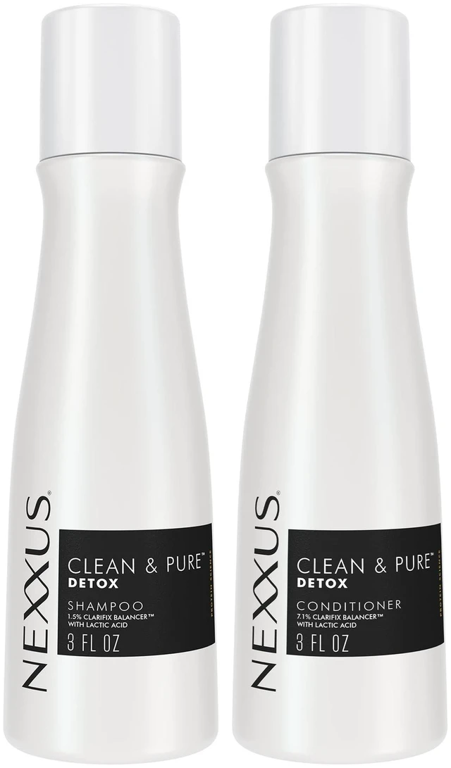 Main image of Nexxus Travel Shampoo and Conditioner Sets, Clean & Pure 2-Pack, 3 Oz Ea | Hair & Scalp Detox with Elastin Protein & Marine Minerals | Protein Treatment for Damaged Hair | Products for Women & Men