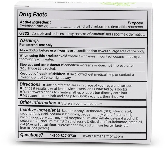 Alt view image 4 of 7 - 2% Pyrithione Zinc Shampoo Bar for dandruff and seborrheic dermatitis - Peppermint (4 Oz)