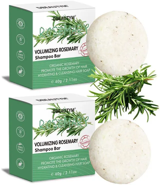 Main image of 2 Pack Rosemary Shampoo Bar for Hair Growth,Deep Cleansing for Scalp Hair Loss Shampoo Soap,Organic Hair Oil Control,Solid Shampoo Bar,Refreshing and Hydrating Soap for Stocking Stuffers Women Gifts