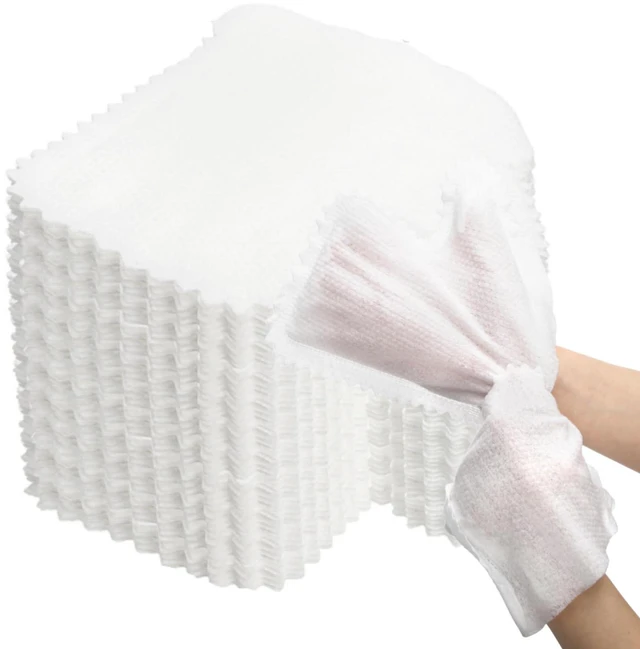 Main image of 100 Pcs White Microfiber Dusting Gloves, Disposable Artisan Dust Cloth Remove Mitt, Dual-Sided Dust Wipes Feather Dusters for Indoor Plants Furniture, House Cleaning Pet Hair, Electronic Device