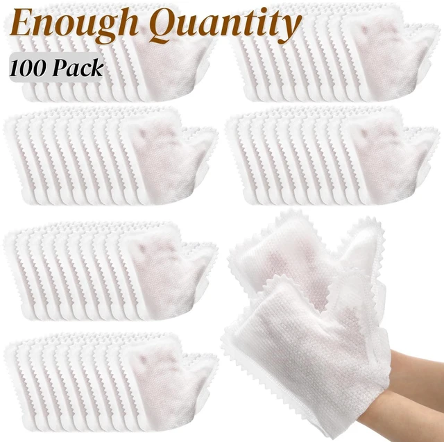 Alt view image 4 of 7 - 100 Pcs White Microfiber Dusting Gloves, Disposable Artisan Dust Cloth Remove Mitt, Dual-Sided Dust Wipes Feather Dusters for Indoor Plants Furniture, House Cleaning Pet Hair, Electronic Device