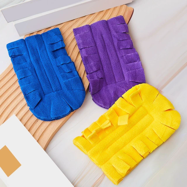 Alt view image 6 of 6 - 3 Pcs Reusable Duster Refills Washable Pads, Yellow, Blue, Purple | Soft Dust Pickup, Dry or Damp Use, Sleeve Style Fit, Multi Surface Reach for Blind, Fan, Pet, Furniture, Vehicle Interiors