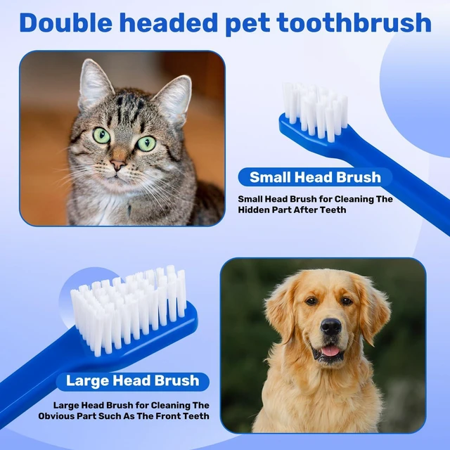 Alt view image 3 of 7 - Dog Toothbrush Set of 8 - Dual Headed, Dental Hygiene Convenient Soft Toothbrush to Clean pet Teeth, Dog Tooth Brushes for Small to Large Dogs, Cats, and Most Pets, Teeth Brush in Bulk