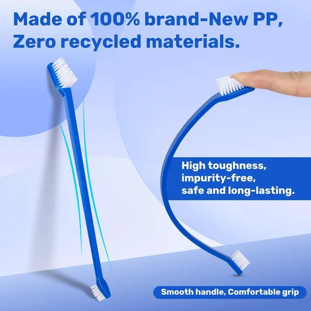 Alt view image 4 of 7 - Dog Toothbrush Set of 8 - Dual Headed, Dental Hygiene Convenient Soft Toothbrush to Clean pet Teeth, Dog Tooth Brushes for Small to Large Dogs, Cats, and Most Pets, Teeth Brush in Bulk
