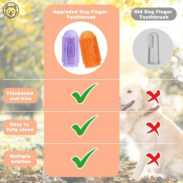Alt view image 7 of 7 - Dog Toothbrush Finger Toothbrush Dogs Tooth Brushing Kit 4Pack Dogs Finger Toothbrushes for Dog Teeth Cleaning& Dental Care Doges Tooth Brush Pet Toothbrush