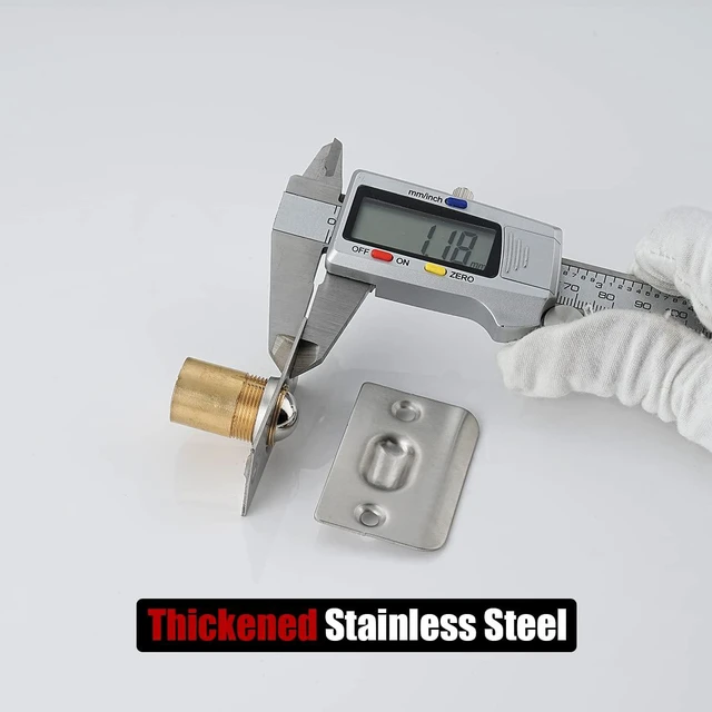 Alt view image 5 of 7 - Closet Door Ball Catch Hardware, Stainless Steel Catch Adjustable with Strike Plate, Brushed Satin Finish 2 Pack, HBC100-P2