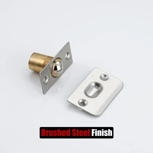 Alt view image 7 of 7 - Closet Door Ball Catch Hardware, Stainless Steel Catch Adjustable with Strike Plate, Brushed Satin Finish 2 Pack, HBC100-P2