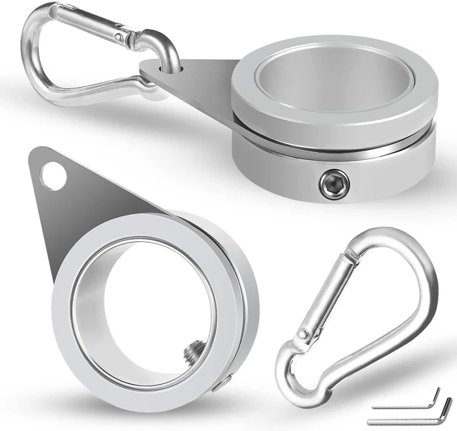 Main image of Flag Pole Rings, Flagpole Rings Aluminum Alloy 360° Rotating Anti Wrap Flag Mounting Spinning Ring Clips for 0.75-1.02 Inch Diameter Flagpole(1 Inch -Pack of 2, Silver)