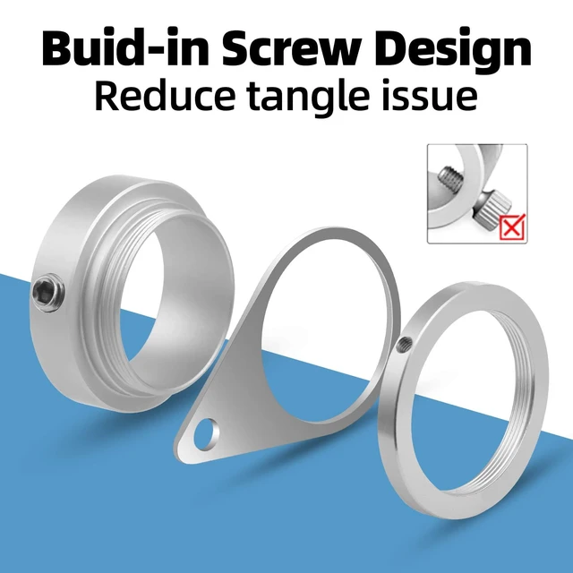 Alt view image 4 of 7 - Flag Pole Rings, Flagpole Rings Aluminum Alloy 360° Rotating Anti Wrap Flag Mounting Spinning Ring Clips for 0.75-1.02 Inch Diameter Flagpole(1 Inch -Pack of 2, Silver)