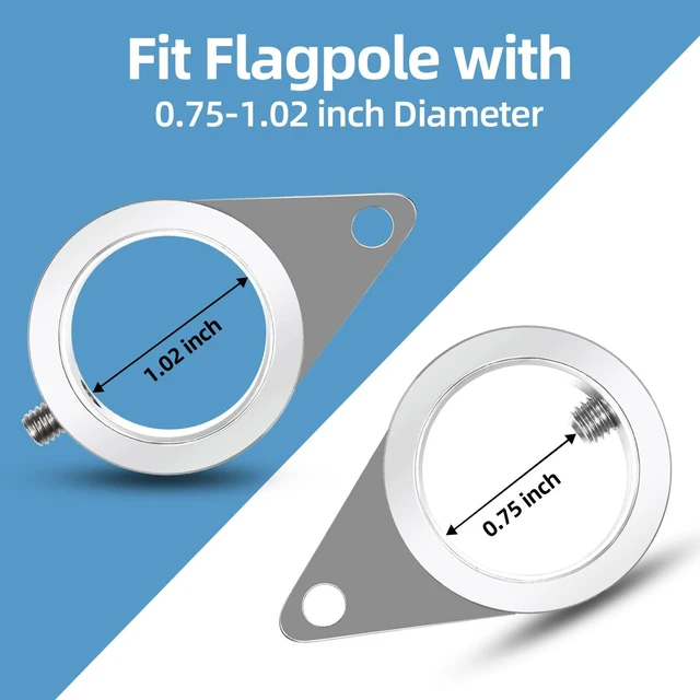 Alt view image 5 of 7 - Flag Pole Rings, Flagpole Rings Aluminum Alloy 360° Rotating Anti Wrap Flag Mounting Spinning Ring Clips for 0.75-1.02 Inch Diameter Flagpole(1 Inch -Pack of 2, Silver)