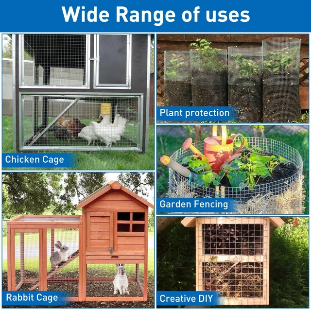 Alt view image 6 of 7 - Cloth,Chicken Wire Fence,1/2 inch 15.7in x 6ft Galvanized Welded Cage Wire for Bird Wire Gopher Wire Rabbit Wire Snake Fence Poultry Netting Cage Screen