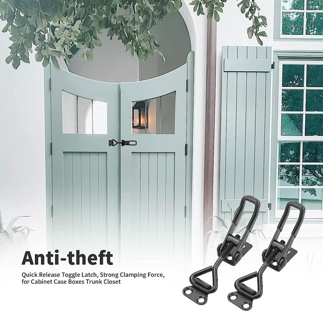 Alt view image 6 of 7 - 6Pack Toggle Clamp Latch 100KG 220LBS Holding Capacity | Black Adjustable 4001 Pull Latch Clamps Quick Release Hasp Clamps for Smoker Cabinet Boxes Case Trunk Jig