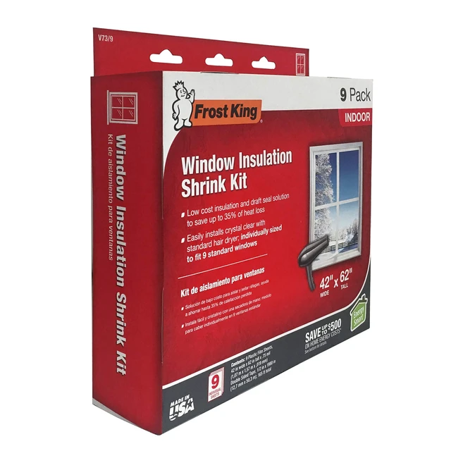 Alt view image 4 of 7 - V73/9H Indoor Shrink Window Kit 42 62-Inch, Clear, 9-Pack