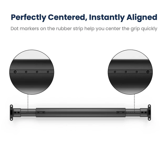 Alt view image 7 of 7 - RV Screen Door Handle,Reinforced Protector Grab Bar for Camper Door | Easy Grip Handle, Adjustable 21.5"-32", Centering Guide Marks, Aluminum Bar with Zinc Alloy Base, Protects Screen Doors-Black