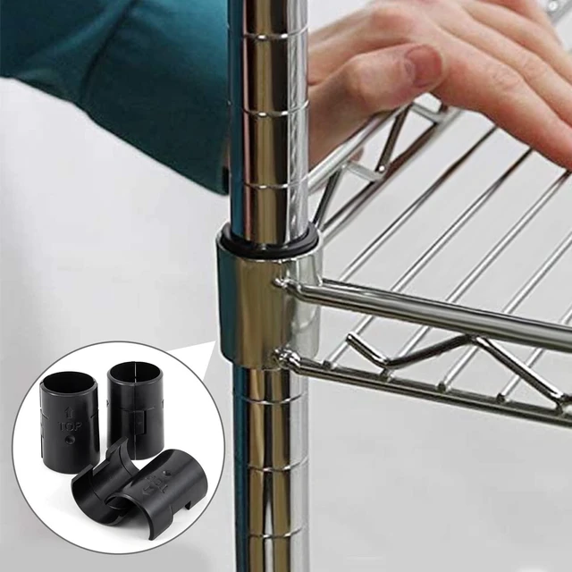 Alt view image 4 of 7 - 72Pcs Wire Metal Shelving Clips for 1" Post, 36 Pairs Plastic Replacements | Wide Shelf Compatibility, Simple Snap-on Install, Lock Clips Parts for Storage Rack Shelves System